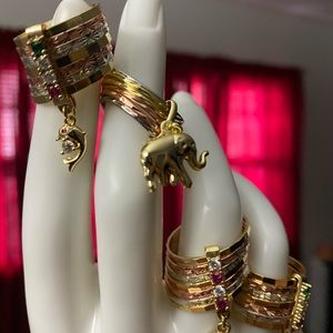 Rings,Weekly, many size , gold plated and zircon